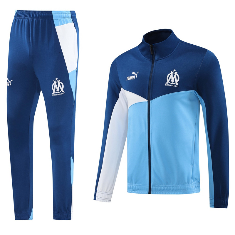 AAA Quality Marseille 24/25 Tracksuit - Dark Blue/Blue